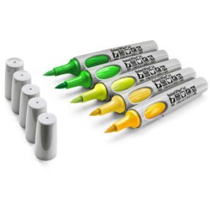 neuland no.one® art, pointe pinceau 0,5 7 mm, sets de 5 couleurs coffret 11