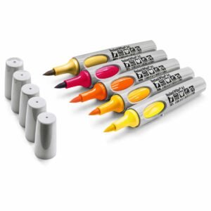 neuland no.one® art, pointe pinceau 0,5 7 mm, sets de 5 couleurs coffret 17
