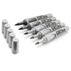 neuland no.one® art, pointe pinceau 0,5 7 mm, sets de 5 couleurs coffret 7